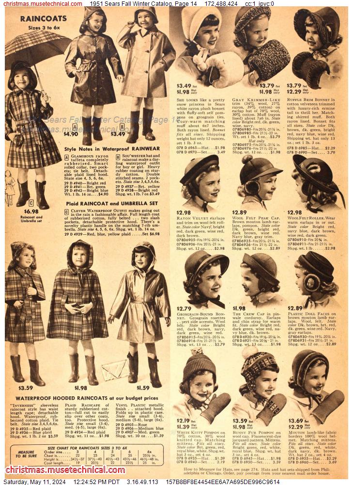 1951 Sears Fall Winter Catalog, Page 14