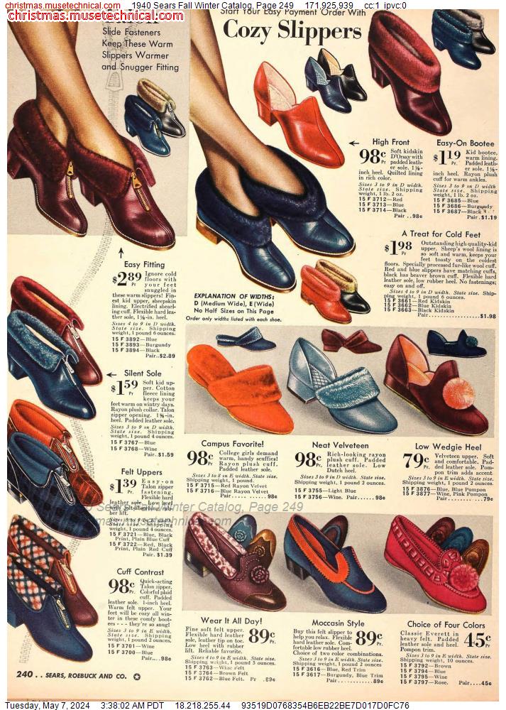 1940 Sears Fall Winter Catalog, Page 249