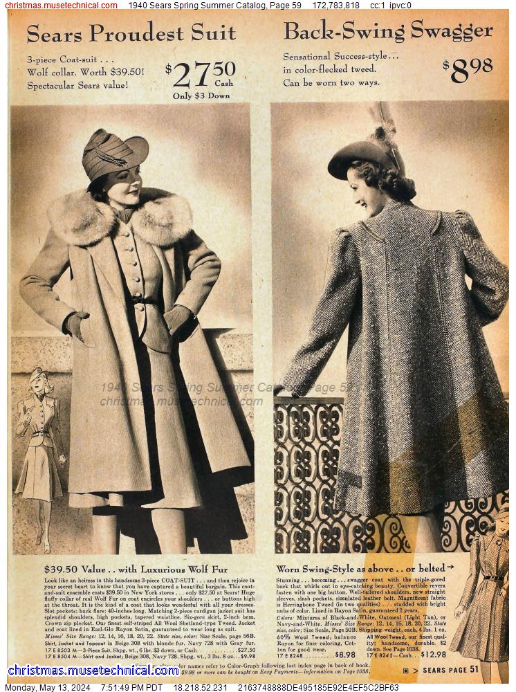 1940 Sears Spring Summer Catalog, Page 59