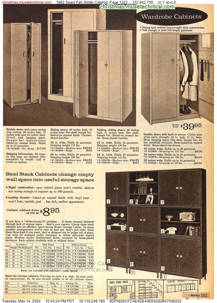 1962 Sears Fall Winter Catalog, Page 1323
