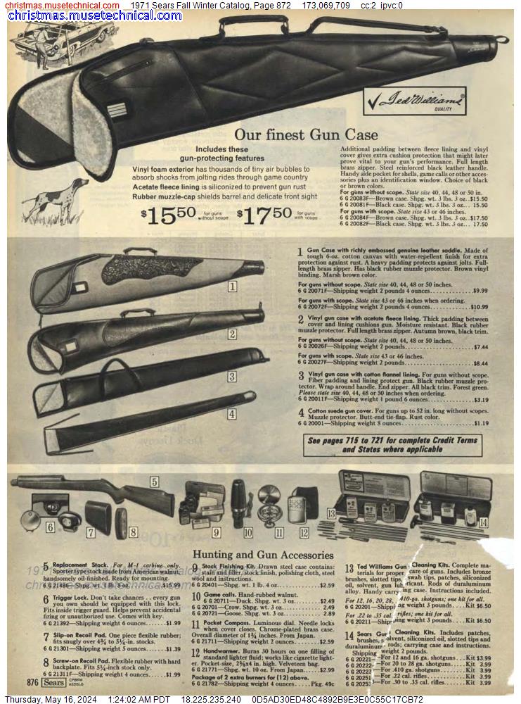 1971 Sears Fall Winter Catalog, Page 872