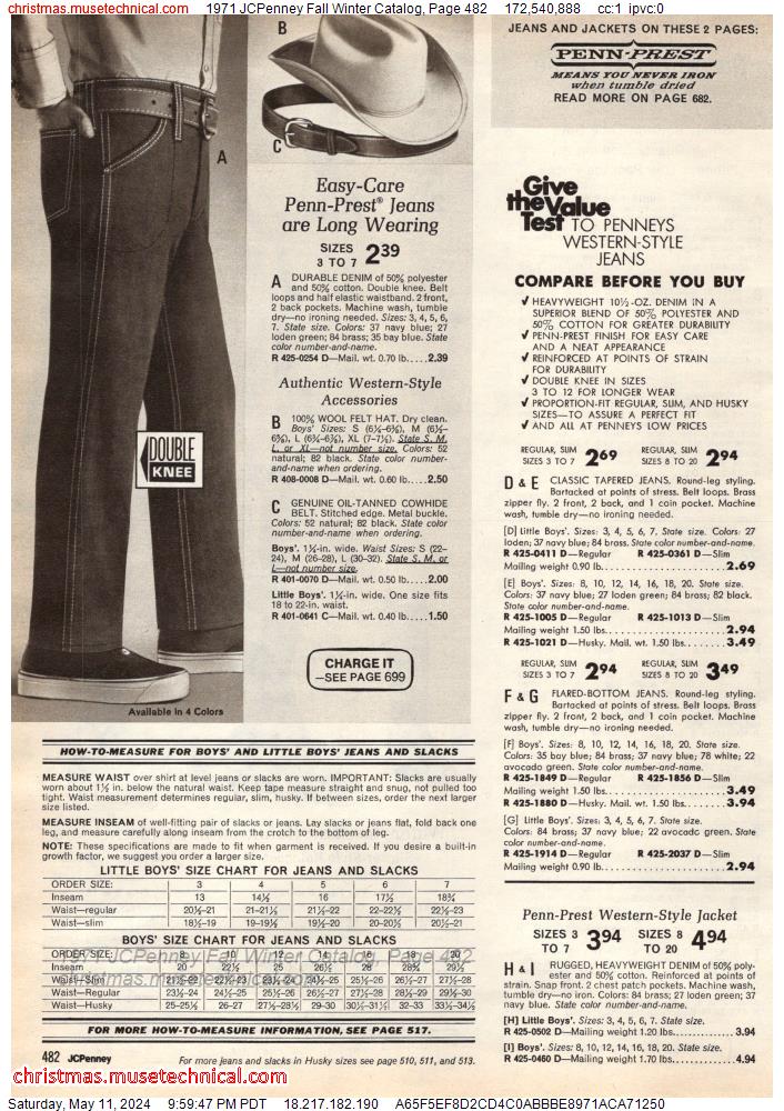 1971 JCPenney Fall Winter Catalog, Page 482