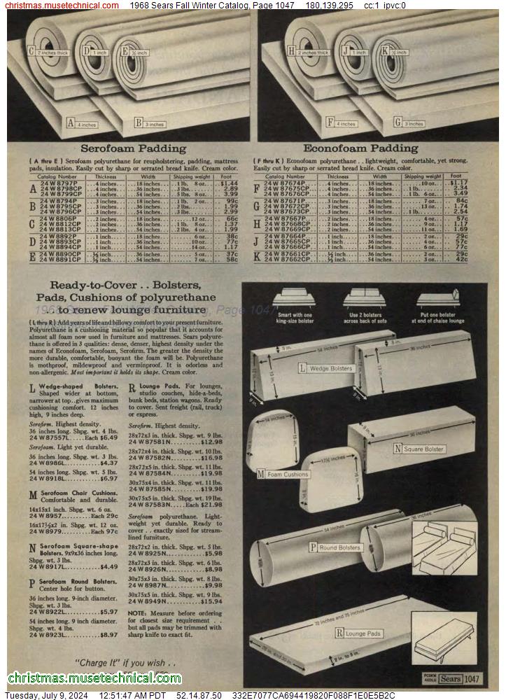1968 Sears Fall Winter Catalog, Page 1047