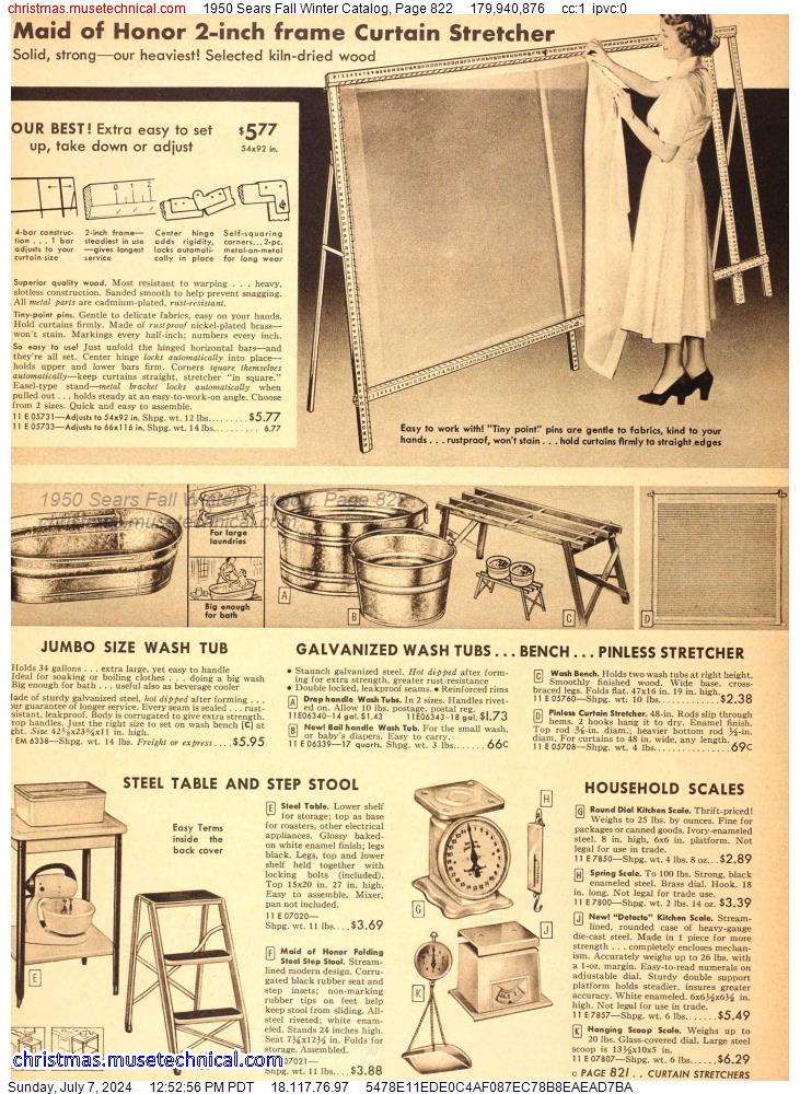 1950 Sears Fall Winter Catalog, Page 822