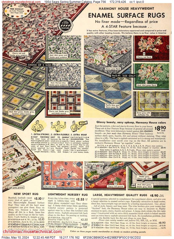 1954 Sears Spring Summer Catalog, Page 756