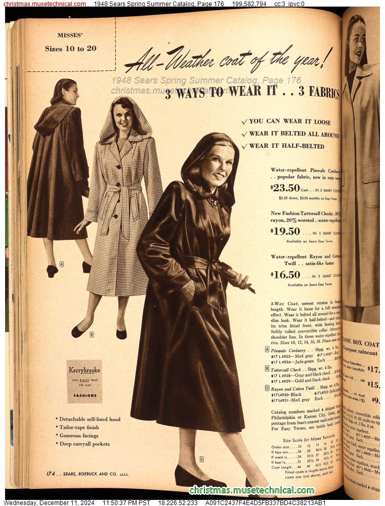 1948 Sears Spring Summer Catalog, Page 176