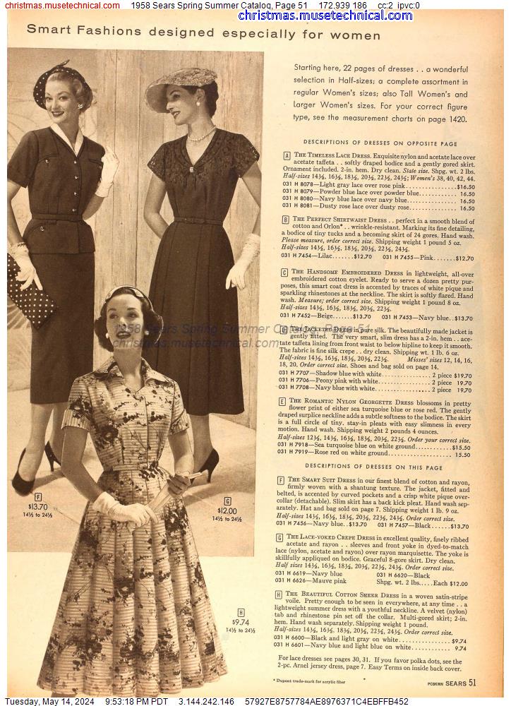 1958 Sears Spring Summer Catalog, Page 51