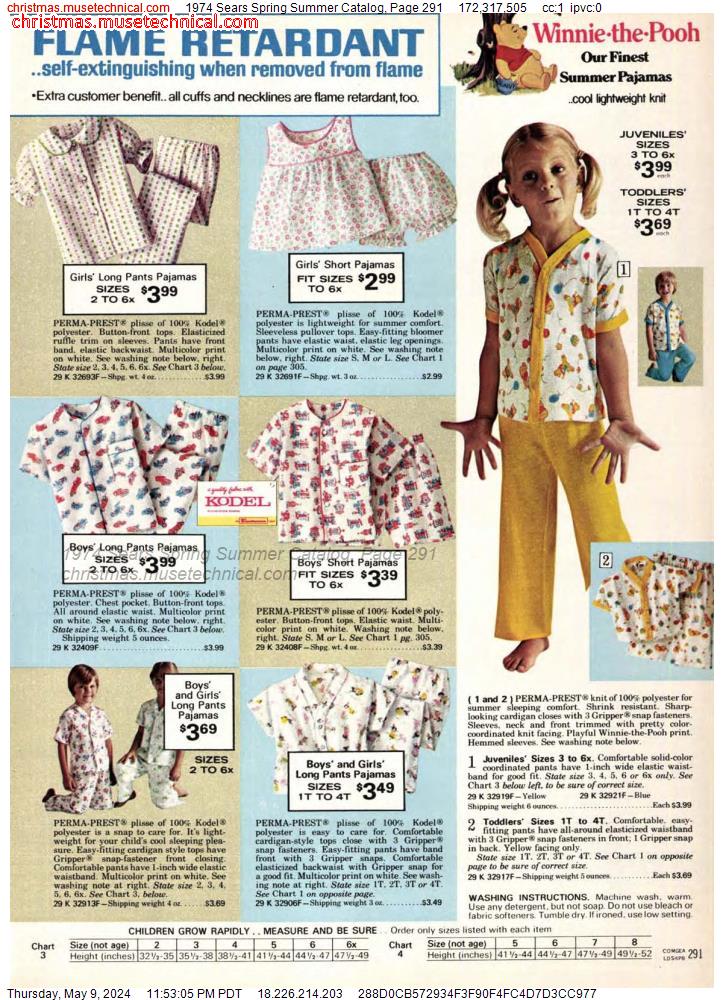 1974 Sears Spring Summer Catalog, Page 291