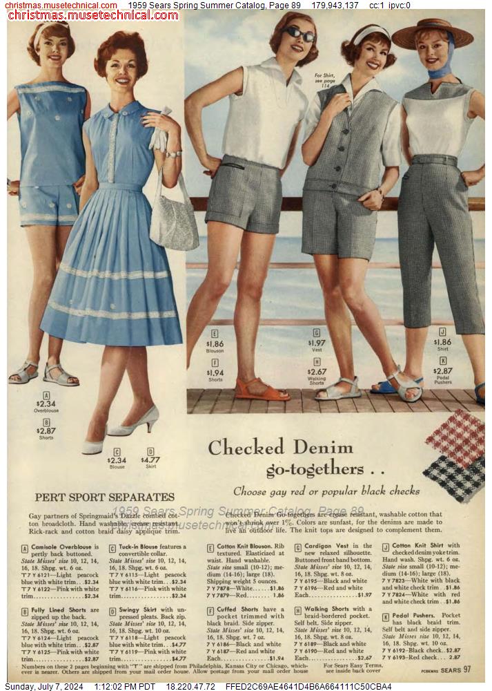 1959 Sears Spring Summer Catalog, Page 89