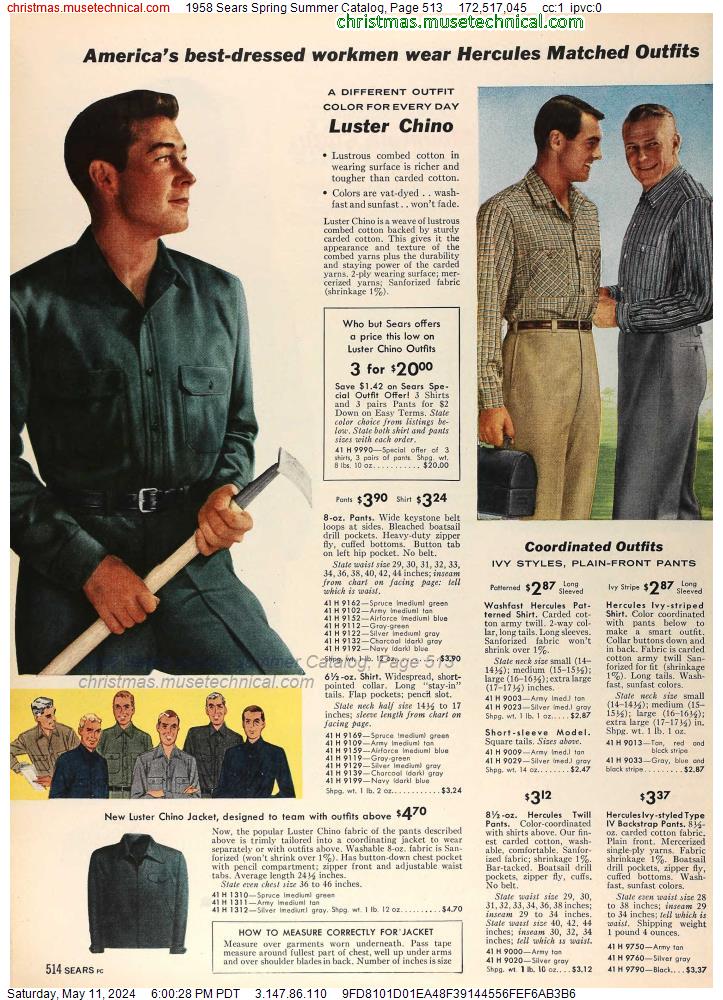 1958 Sears Spring Summer Catalog, Page 513