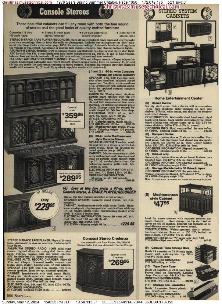 1976 Sears Spring Summer Catalog, Page 1050