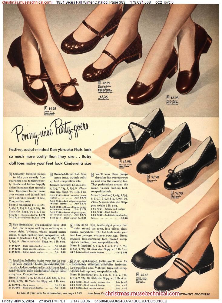 1951 Sears Fall Winter Catalog, Page 383