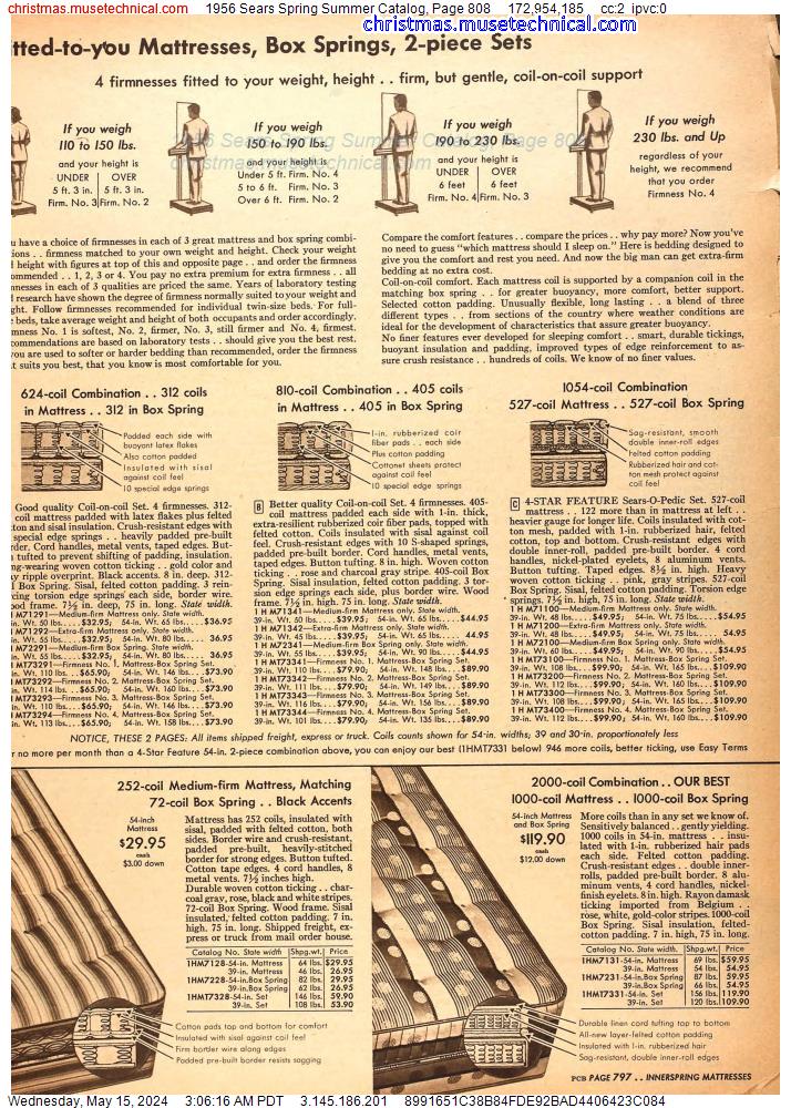 1956 Sears Spring Summer Catalog, Page 808