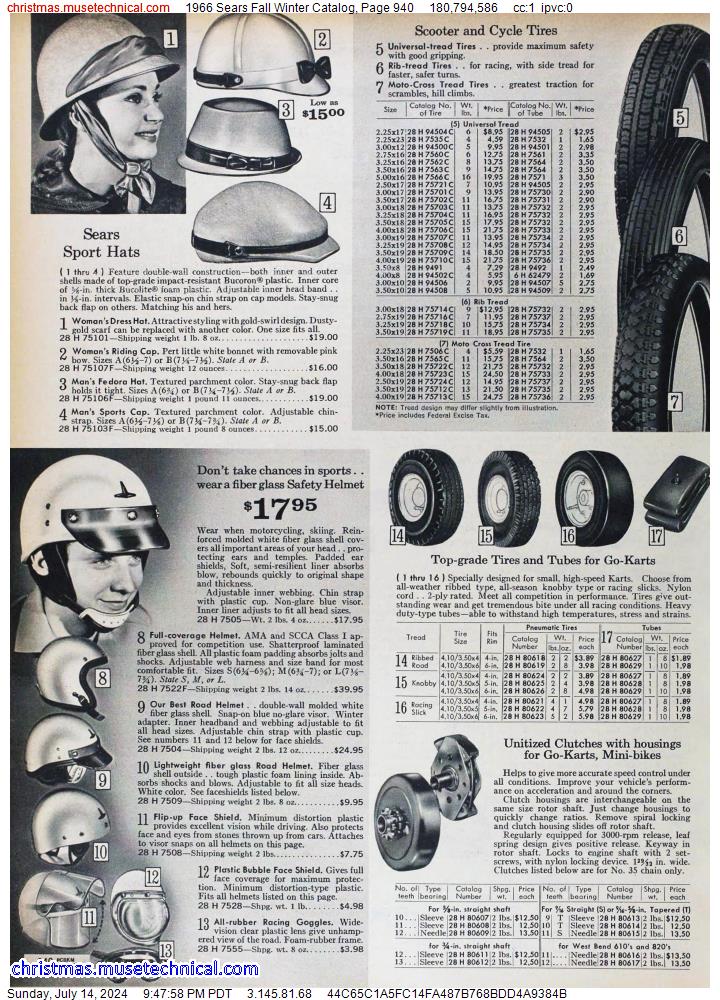 1966 Sears Fall Winter Catalog, Page 940