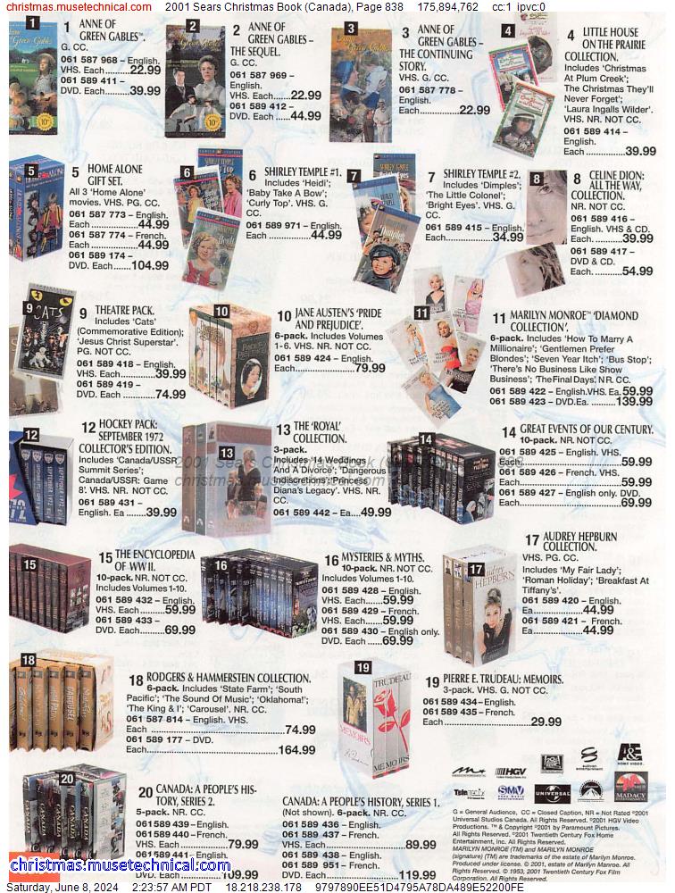 2001 Sears Christmas Book (Canada), Page 838