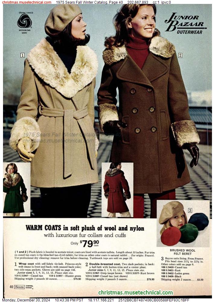 1975 Sears Fall Winter Catalog, Page 40