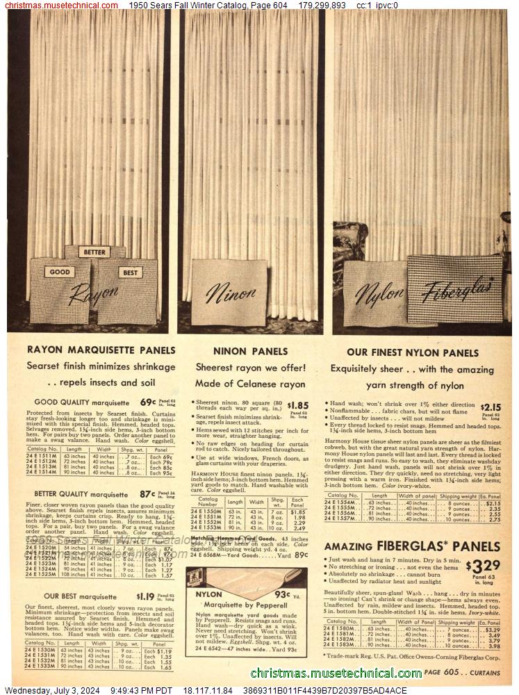 1950 Sears Fall Winter Catalog, Page 604