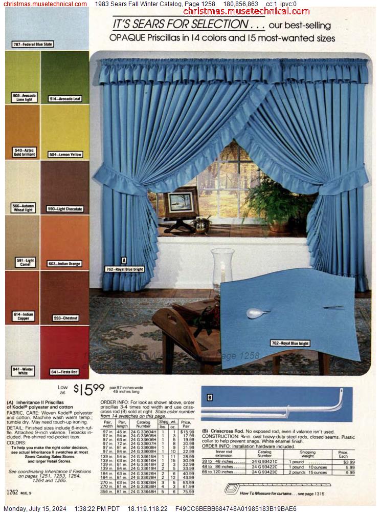 1983 Sears Fall Winter Catalog, Page 1258
