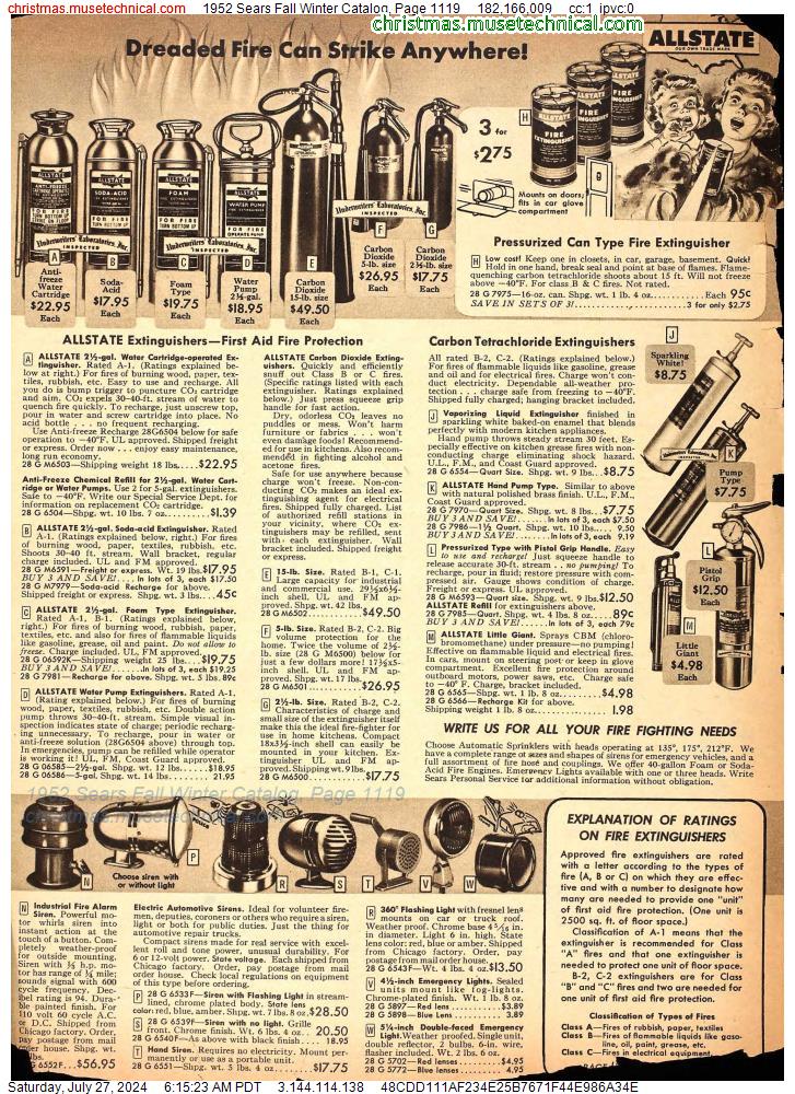 1952 Sears Fall Winter Catalog, Page 1119