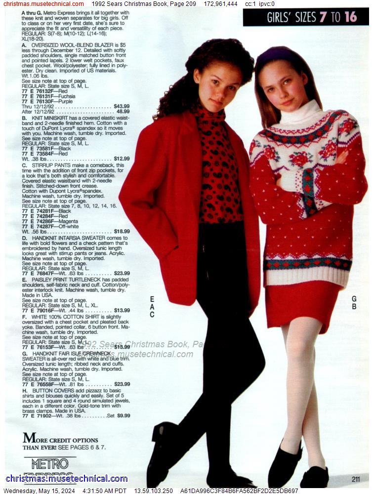 1992 Sears Christmas Book, Page 209