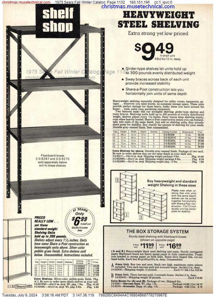 1975 Sears Fall Winter Catalog, Page 1132