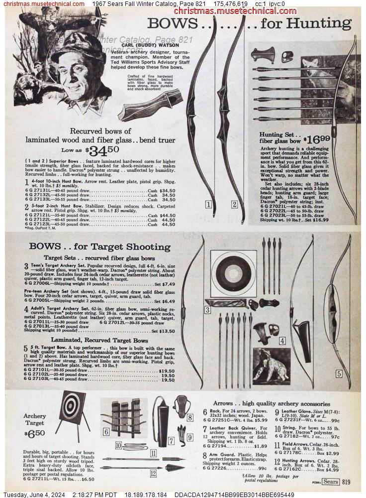 1967 Sears Fall Winter Catalog, Page 821