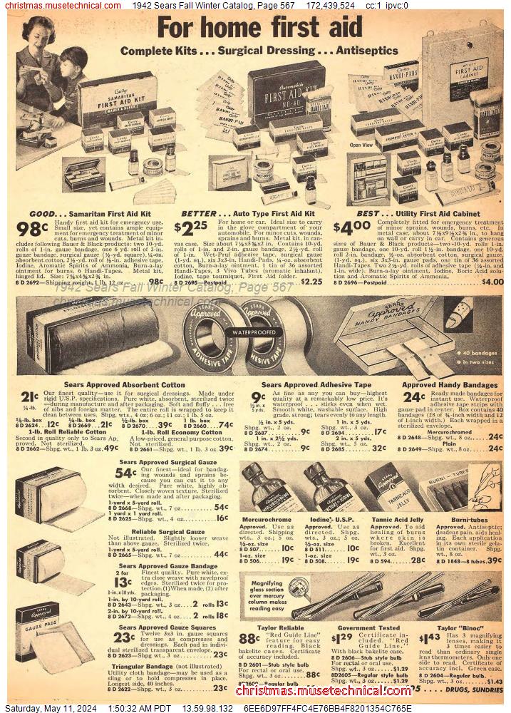 1942 Sears Fall Winter Catalog, Page 567