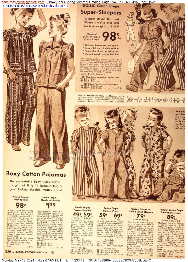 1942 Sears Spring Summer Catalog, Page 254
