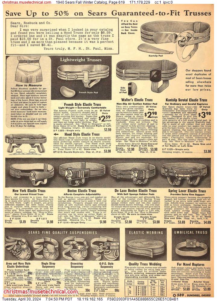 1940 Sears Fall Winter Catalog, Page 619