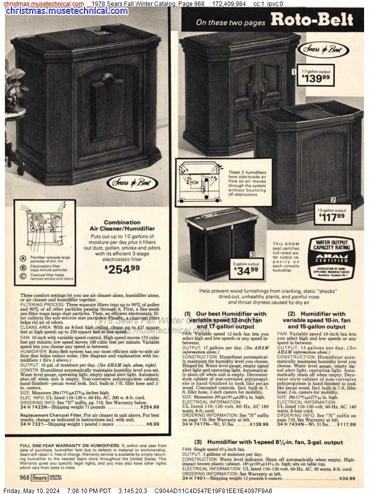 1978 Sears Fall Winter Catalog, Page 968