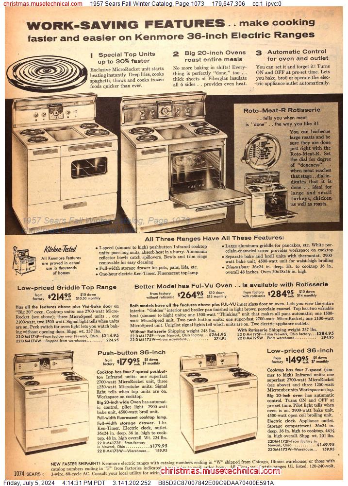 1957 Sears Fall Winter Catalog, Page 1073