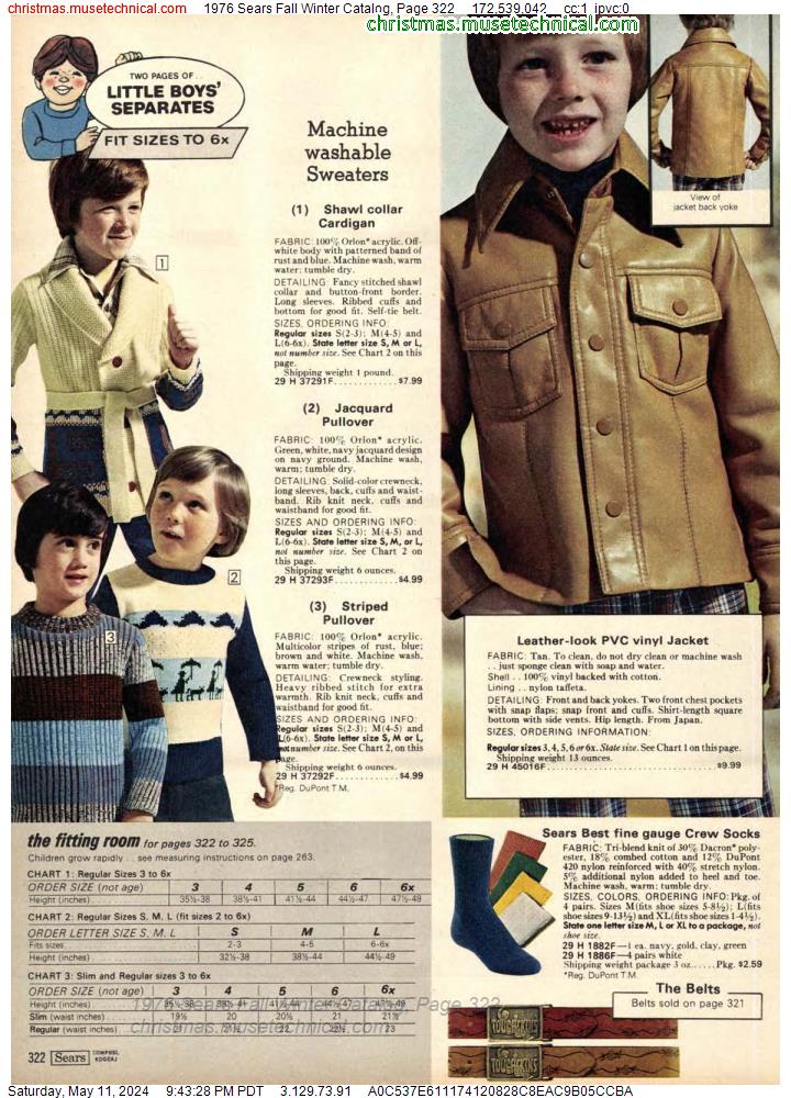 1976 Sears Fall Winter Catalog, Page 322