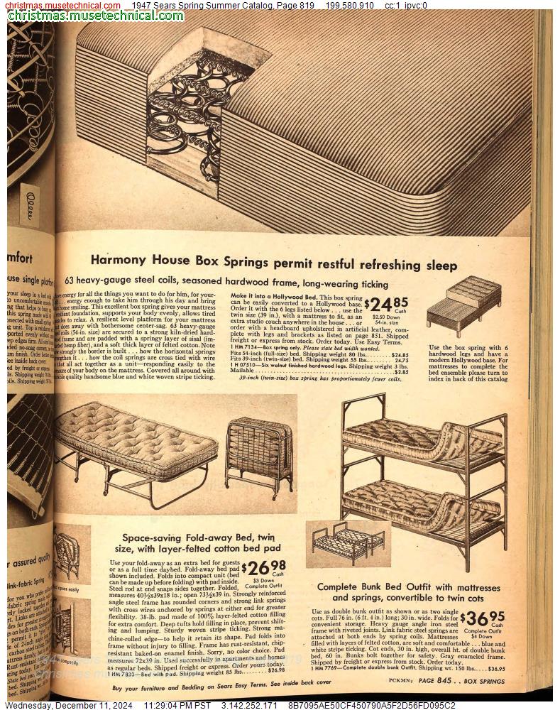 1947 Sears Spring Summer Catalog, Page 819