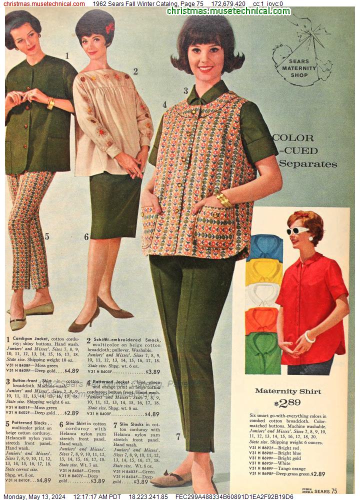 1962 Sears Fall Winter Catalog, Page 75