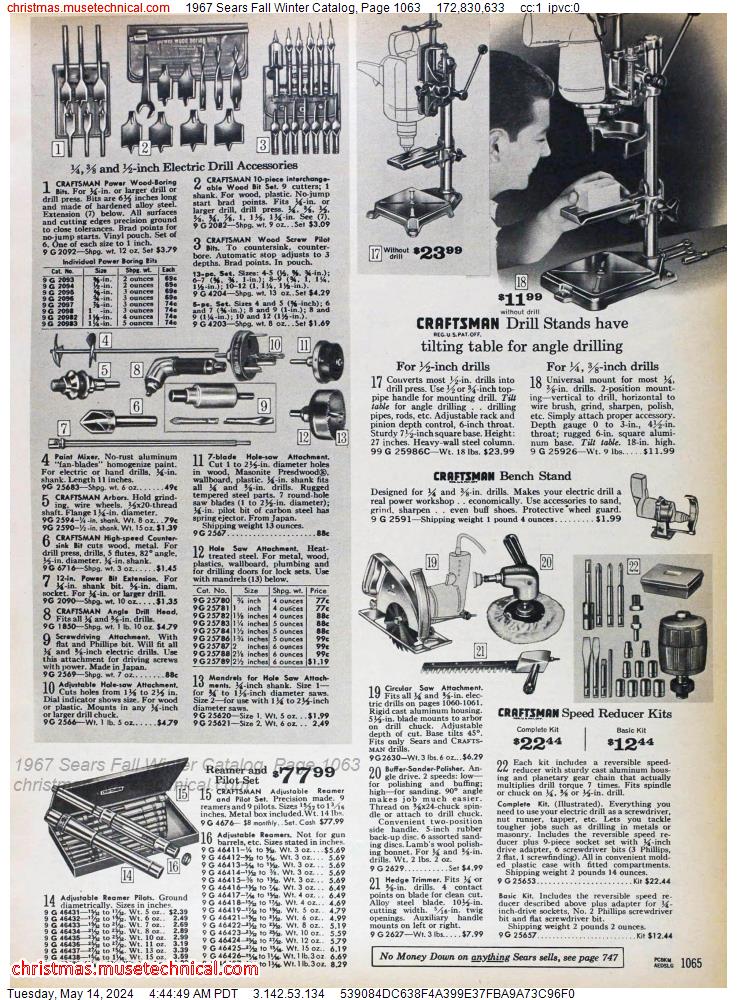 1967 Sears Fall Winter Catalog, Page 1063