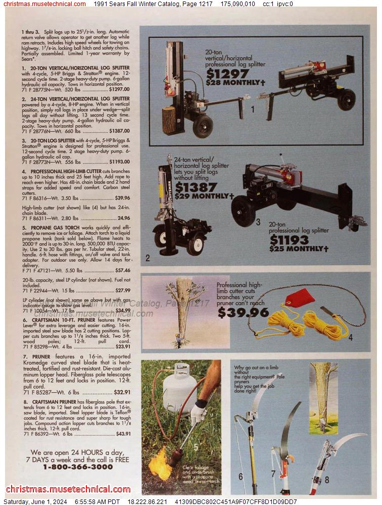 1991 Sears Fall Winter Catalog, Page 1217
