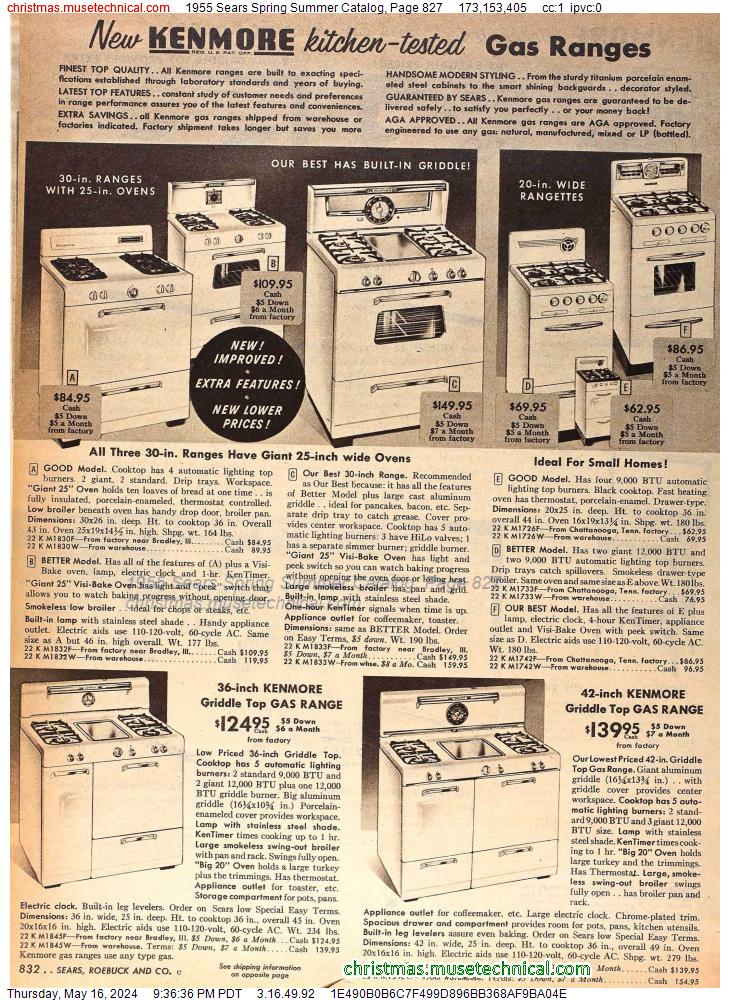 1955 Sears Spring Summer Catalog, Page 827