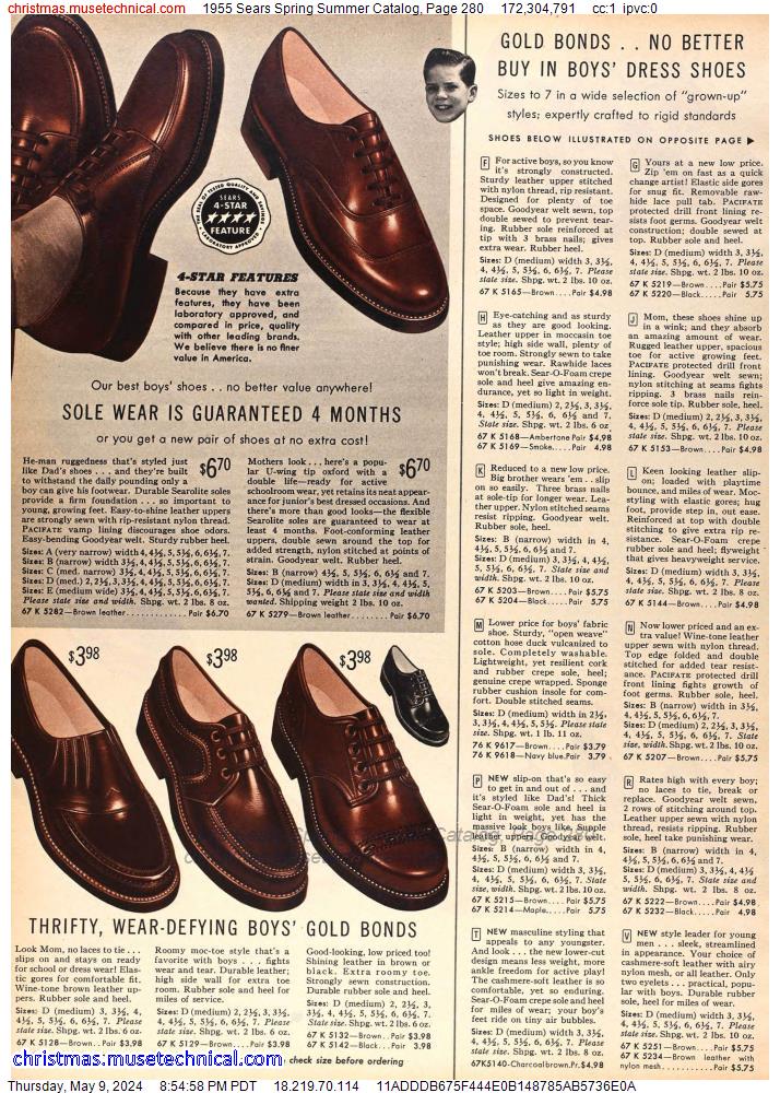 1955 Sears Spring Summer Catalog, Page 280