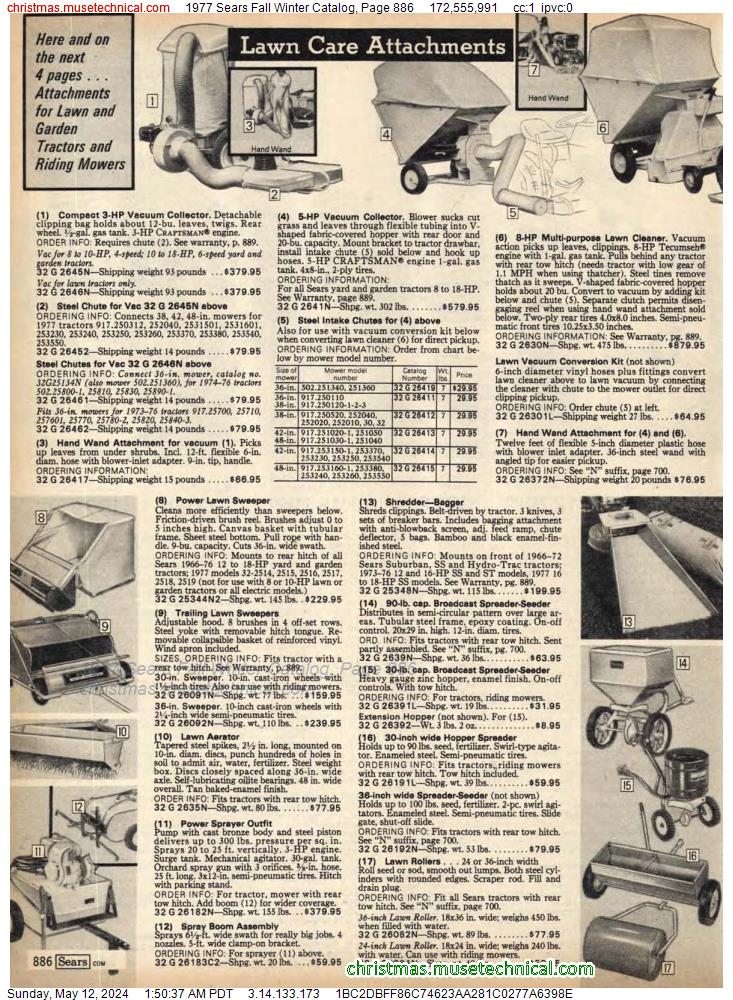 1977 Sears Fall Winter Catalog, Page 886