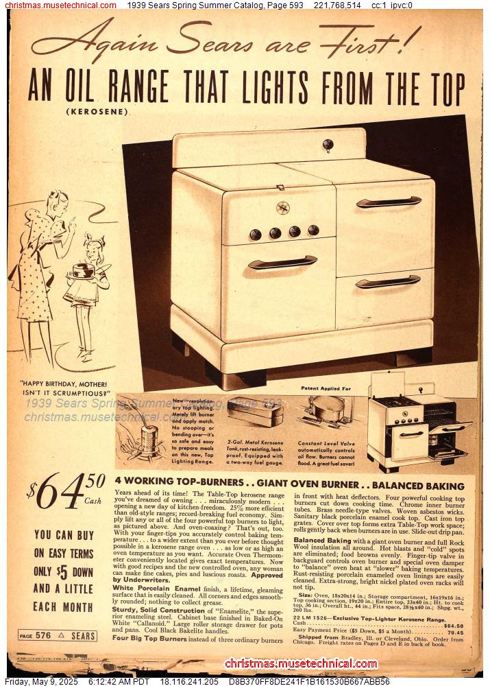 1939 Sears Spring Summer Catalog, Page 593