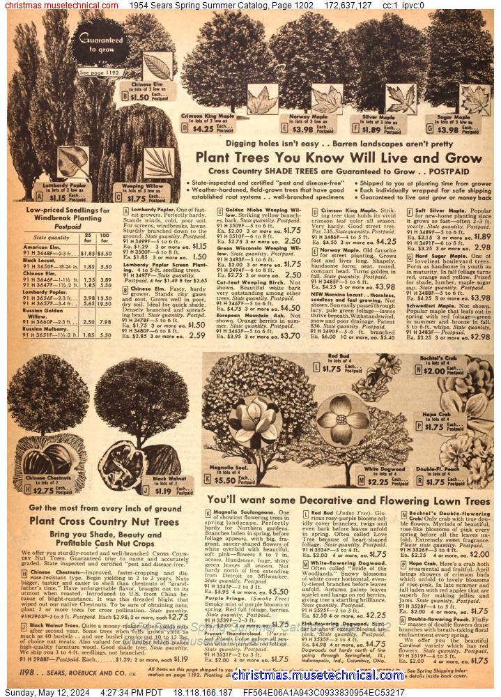 1954 Sears Spring Summer Catalog, Page 1202