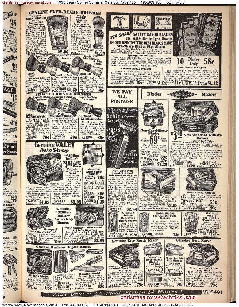 1930 Sears Spring Summer Catalog, Page 485