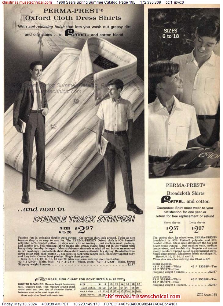 1968 Sears Spring Summer Catalog, Page 195