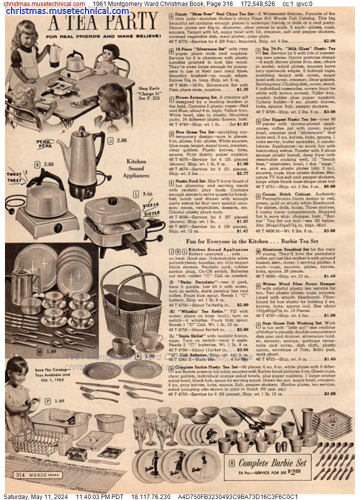 1961 Montgomery Ward Christmas Book, Page 316