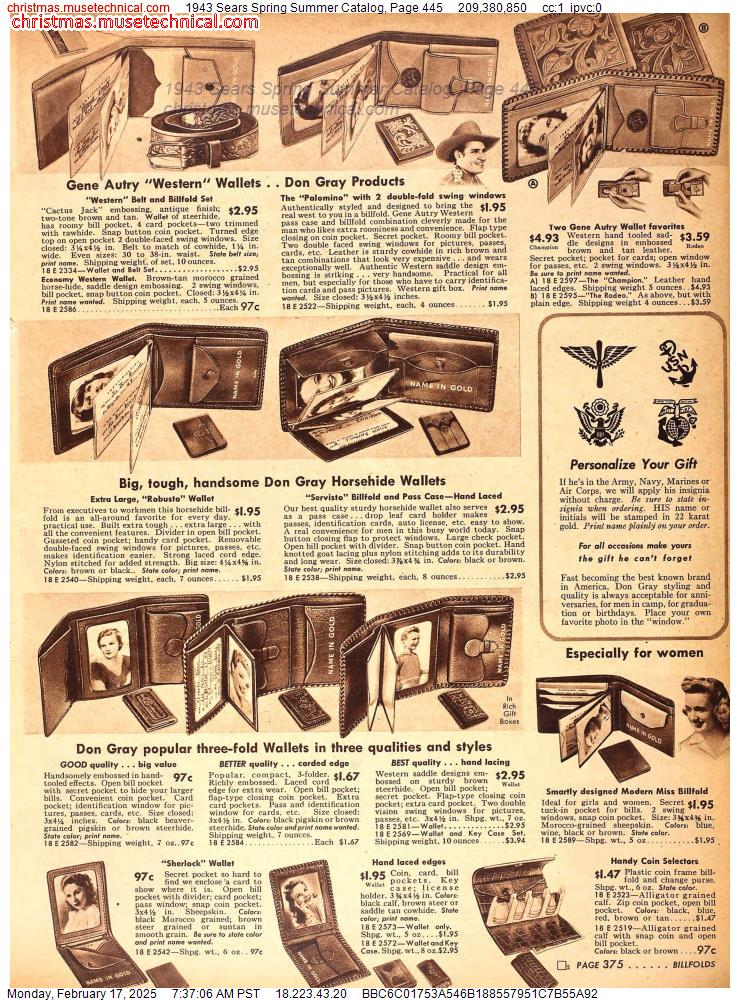 1943 Sears Spring Summer Catalog, Page 445