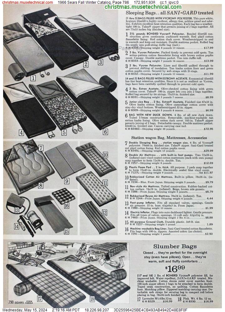1966 Sears Fall Winter Catalog, Page 786