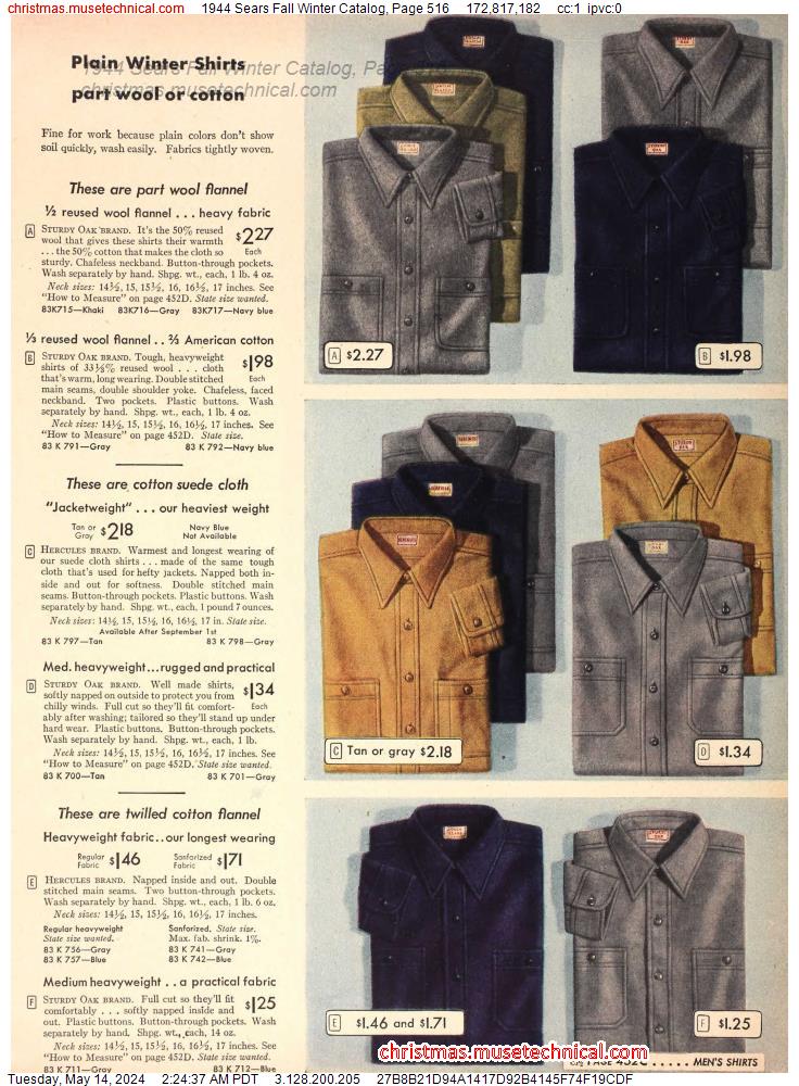 1944 Sears Fall Winter Catalog, Page 516