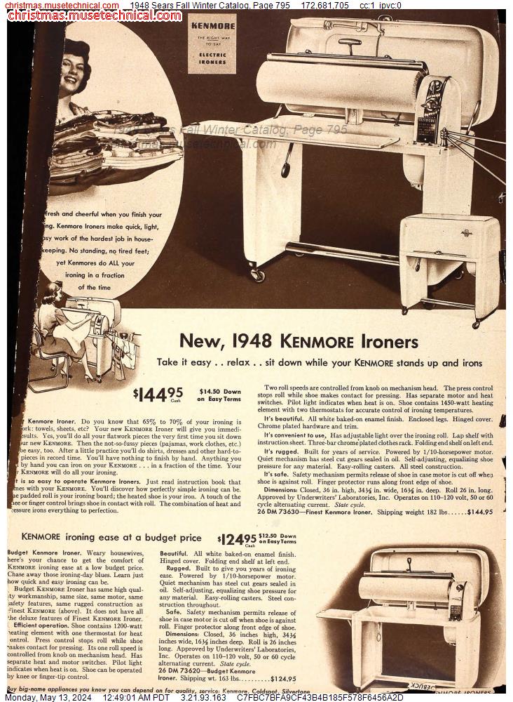 1948 Sears Fall Winter Catalog, Page 795