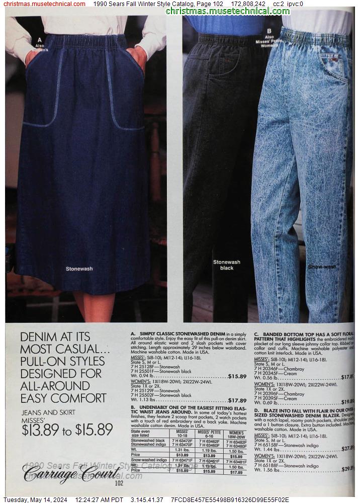1990 Sears Fall Winter Style Catalog, Page 102