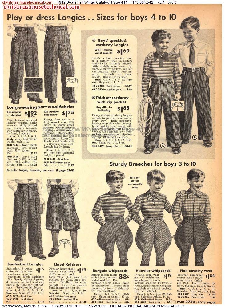 1942 Sears Fall Winter Catalog, Page 411